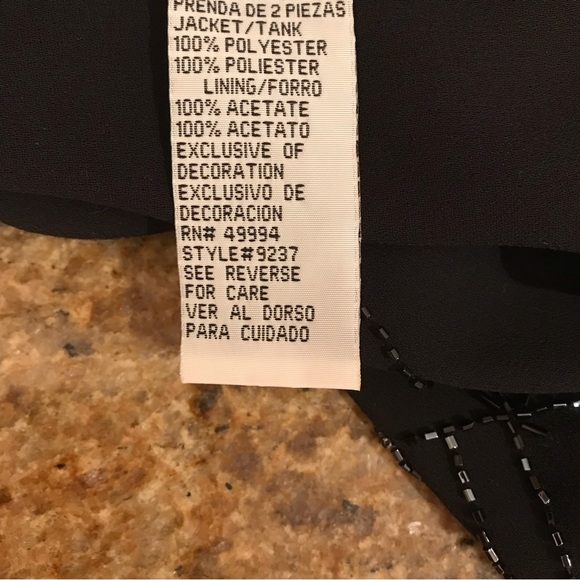 RM Richards Sheer Black Beaded Open Front Jacket NEW Size 18 2X Elegant Glamour - Picture 13 of 13